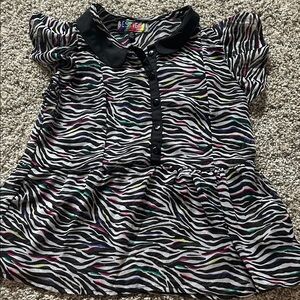 Colorful Zebra Print Kids Blouse